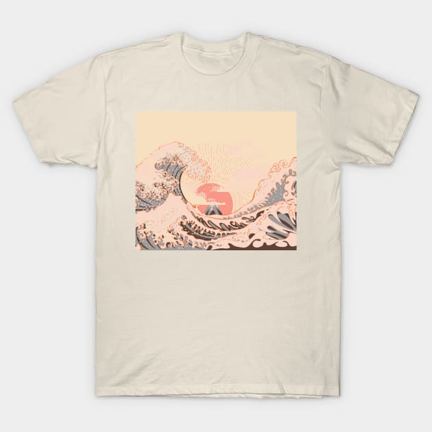 The great wave off kanagawa at sunrise T-Shirt by AnnArtshock